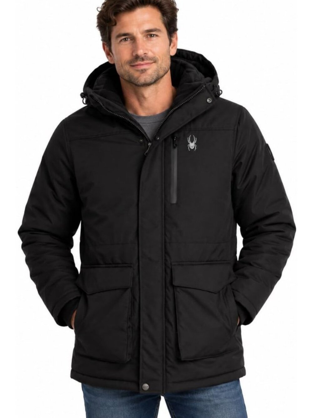 Men's Hooded Winter Parka Jacket with Polar Fleece Lining & Oxford Shell